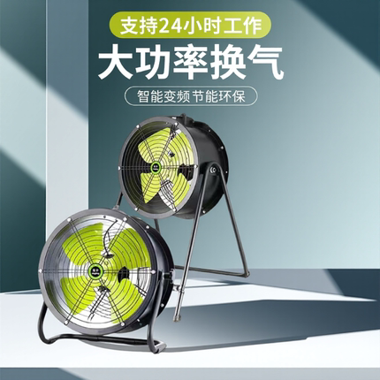 永磁变频轴流风机220V无极调速趴地扇大功率大风量工业排风扇除尘
