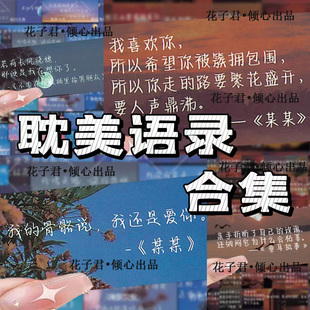 爆款 177张耽美语录贴纸高颜值治愈系背景图某某撒野天官文案贴画