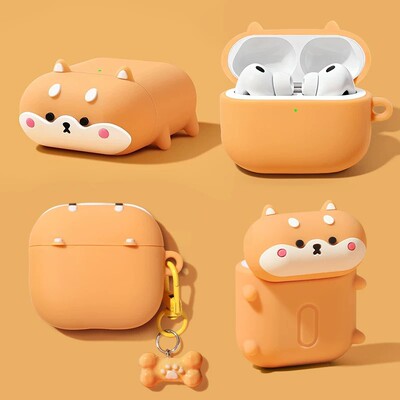 个性柴犬耳机套适用airpodspro3代蓝牙苹果pods4保护壳可爱动物盒