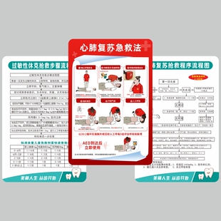 亚克力过敏性休克抢救心肺复苏抢救流程图口腔门诊医疗急救步骤