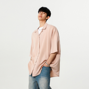 夏季新品韩系男生纯色暗花纹短袖衬衫外套A430-CS318-P38图片