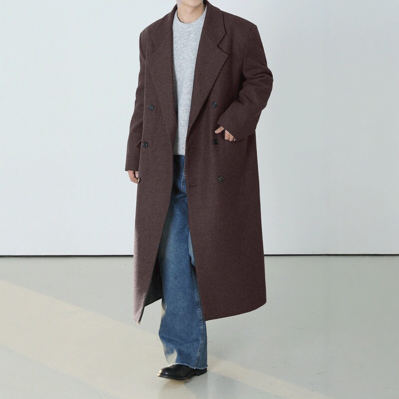 秋冬新款风衣男过膝毛呢大衣长款呢料风衣外套A430-DY29P128,男装风衣,电商A430（原星座702）