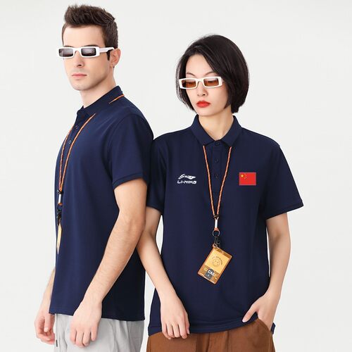 LN品牌品牌国旗polo衫短袖T恤男女夏商务翻领半袖定制工作服团购