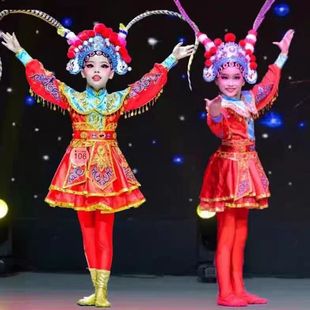 小舞蹈家沁园春雪舞蹈服儿童京剧戏曲演出服刀马旦花木兰演出服装