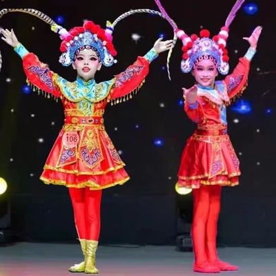 儿童京剧戏曲演出服装沁园春雪