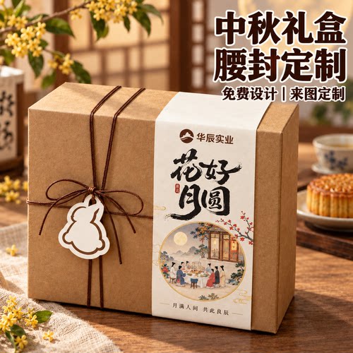 中秋腰封定制节日伴手礼盒封套