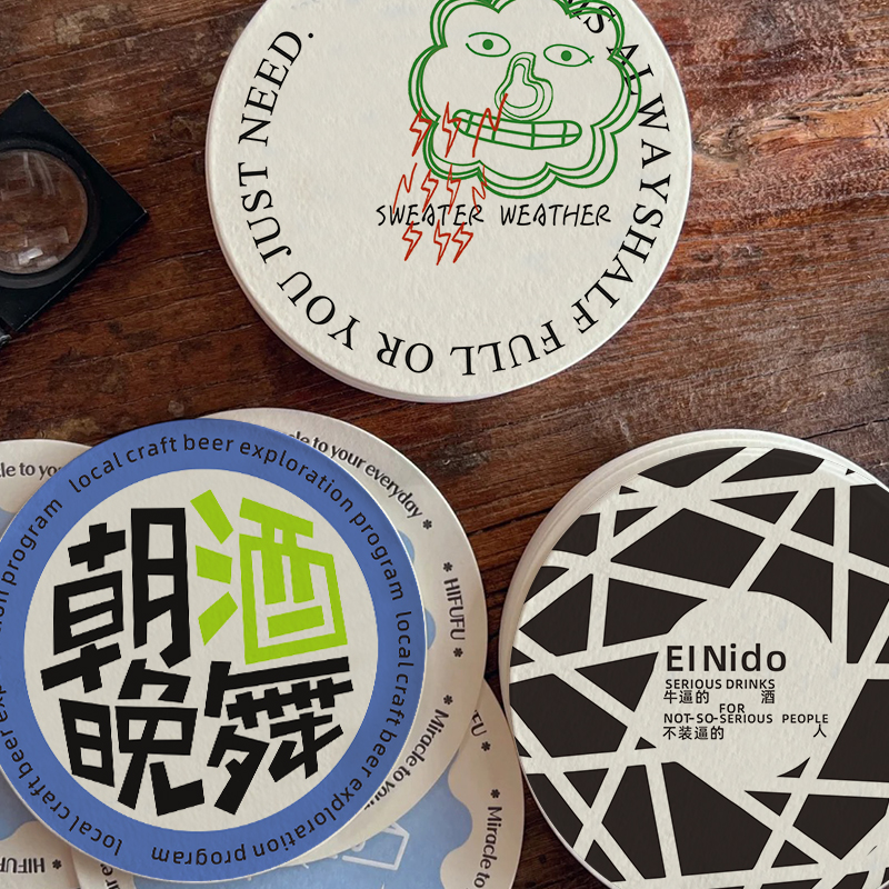 一次性杯垫酒吧台logo硬卡小卡片