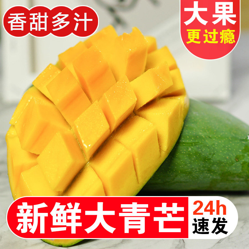 大青芒果新鲜水果9斤当季热带青皮芒金煌甜心特大芒果整箱包邮10|msdalam kategori daging perikanan/Buah-buahan segar dan sayur-sayuran/dimasak, buah-buahan segar, Mango - dari Buy2taobao.com untuk memberikan perkhidmatan ejen Taobao profesional membeli