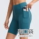外贸出口侧腰口袋瑜伽运动骑行裤 健身夏 女提臀高腰运动训练四分裤