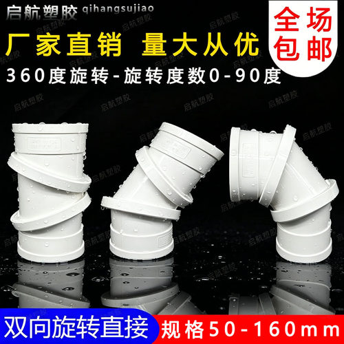 双向旋转直接360度可调节弯头