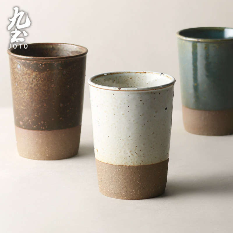 九土粗陶咖啡杯创意办公室水杯复古马克杯家用早餐杯牛奶杯情侣杯,餐饮具,马克杯,淘宝优惠券,粉丝福利购,淘宝优惠卷