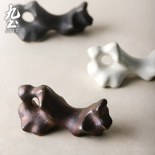 九土陶瓷复古禅意筷架假山造型