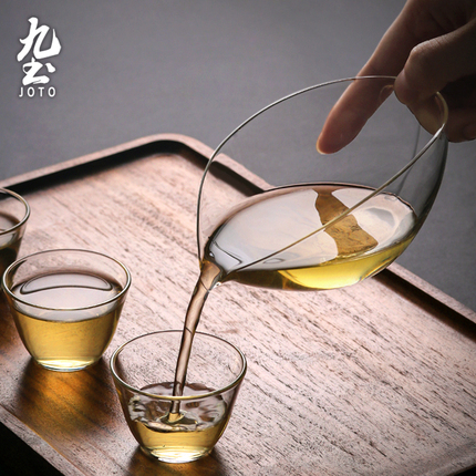 九土日式手工玻璃公杯简约耐热透明玻璃公道杯匀杯分茶器功夫茶具