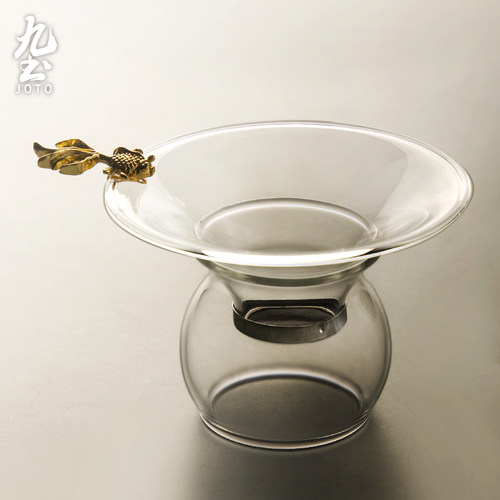 九土玻璃大口不锈钢配件茶滤