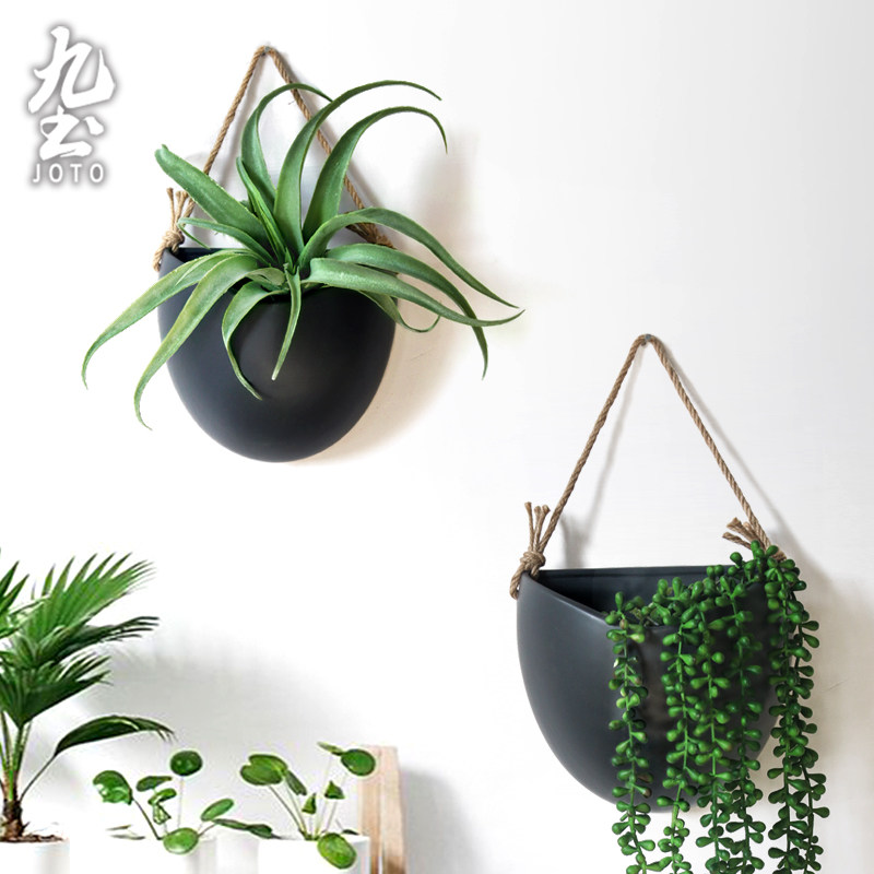 ins风北欧陶瓷花器挂件装饰创意壁挂水培简约垂吊篮挂墙仿真花盆在类目 家居饰品, 壁饰中 - 来自Buy2taobao.com提供专业的淘宝代购服务