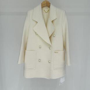 欧洲站双排扣苏力毛呢外套女冬季新款通勤宽松减龄双面羊绒大衣潮