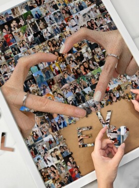 拼图照片定制人像周年送男朋友生日女友diy手工情侣纪念意义礼物