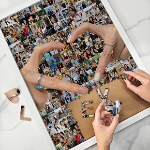 拼图照片定制人像周年送男朋友生日女友diy手工情侣纪念意义礼物