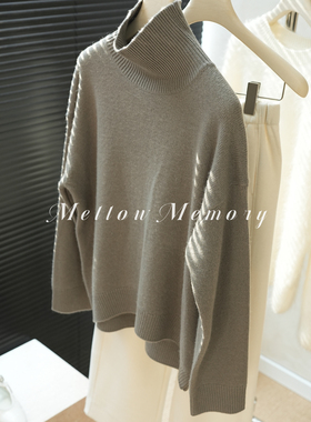 【高版本】100%加密山羊绒前短后长高领极简毛衣 25定染老钱新色