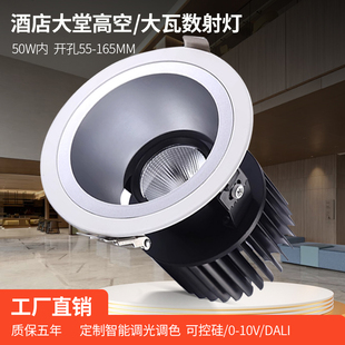 大瓦数射灯酒店大堂高空商场高铁站机场筒灯20W30瓦40W50瓦天花灯