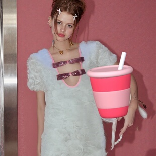 复古白色连衣裙两面可穿个性 LASS 法式 新款 LIZ原创设计2025夏季