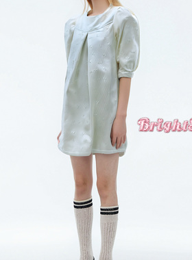 LASS LIZ原创设计师店2025春夏新款通勤法式高级感白色短袖连衣裙