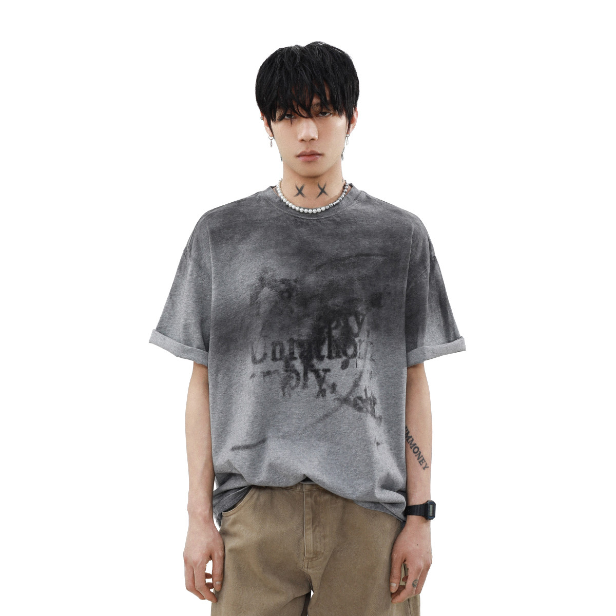 MRNEARLY短袖美式情侣装涂鸦字母