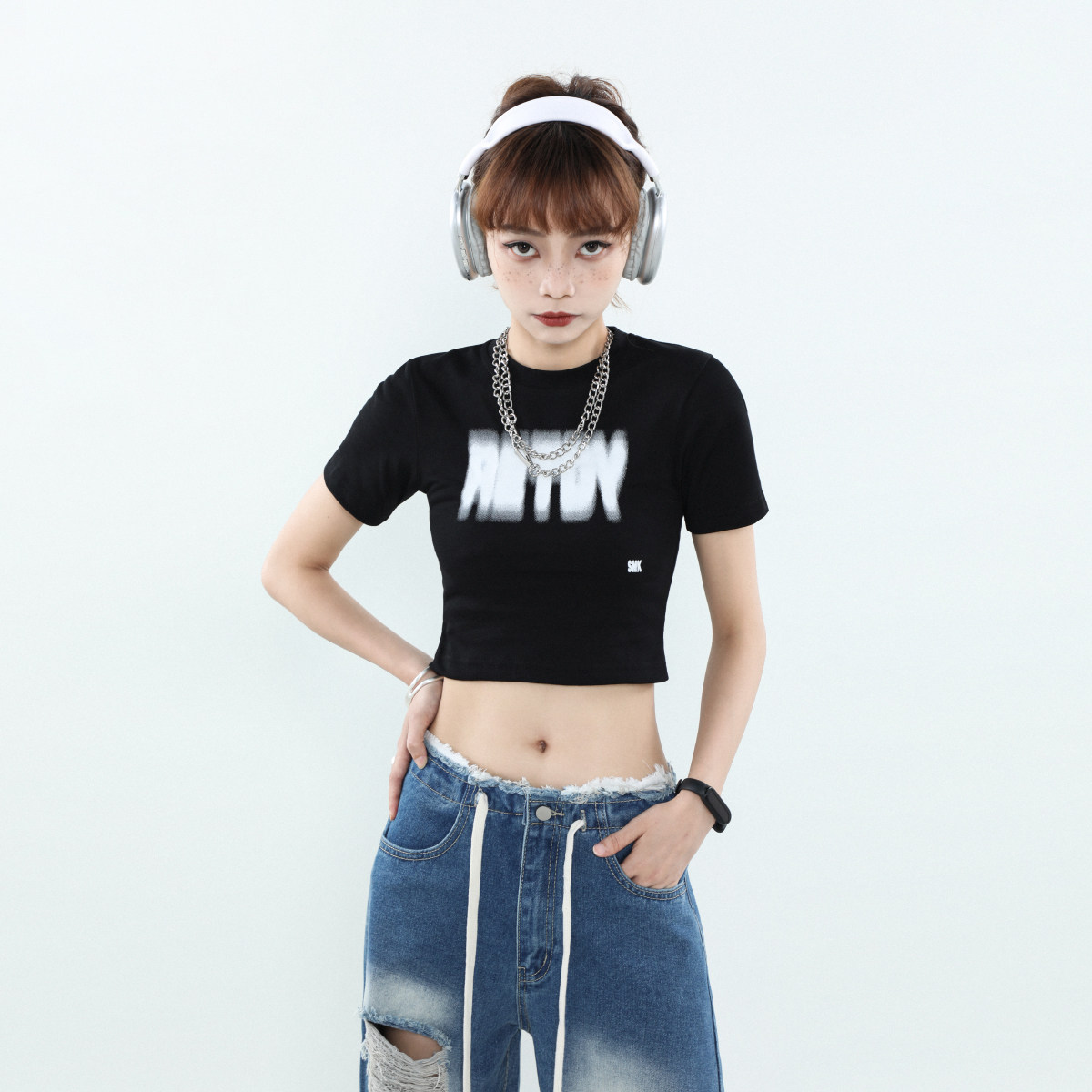 美式字母短袖甜酷辣妹上衣t恤女