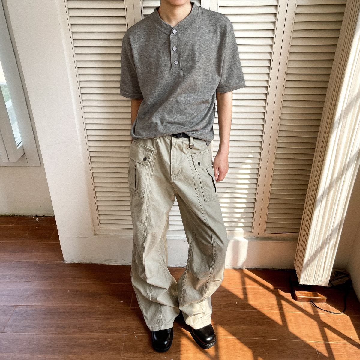 MRNEARLY美式复古直筒工装裤