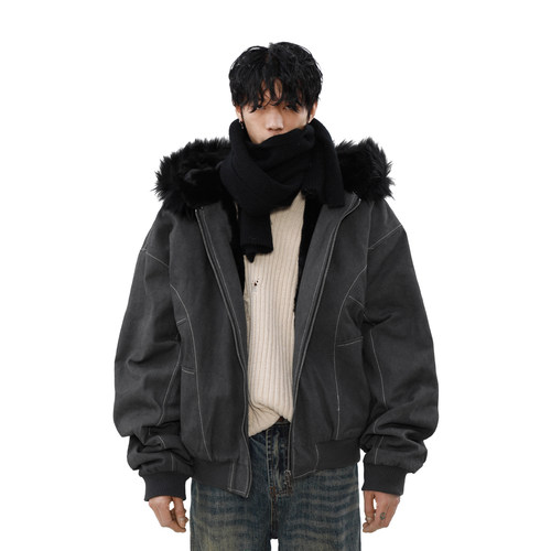 MRNEARLY美式复古座山雕棉服