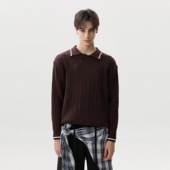 MRNEARLY 高级感痞帅毛衣打底上衣 男秋季 美式 复古polo领针织衫