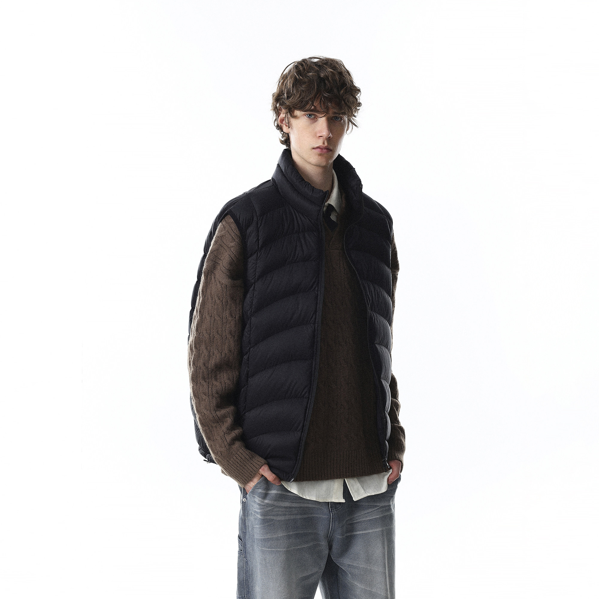 MRNEARLY美式潮流保暖立领羽绒马甲男冬季宽松休闲百搭纯色外套,男装,羽绒马甲,淘宝优惠券,粉丝福利购,淘宝优惠卷