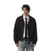 MRNEARLY美式 高级感复古立领工装 夹克男宽松百搭潮流风衣外套