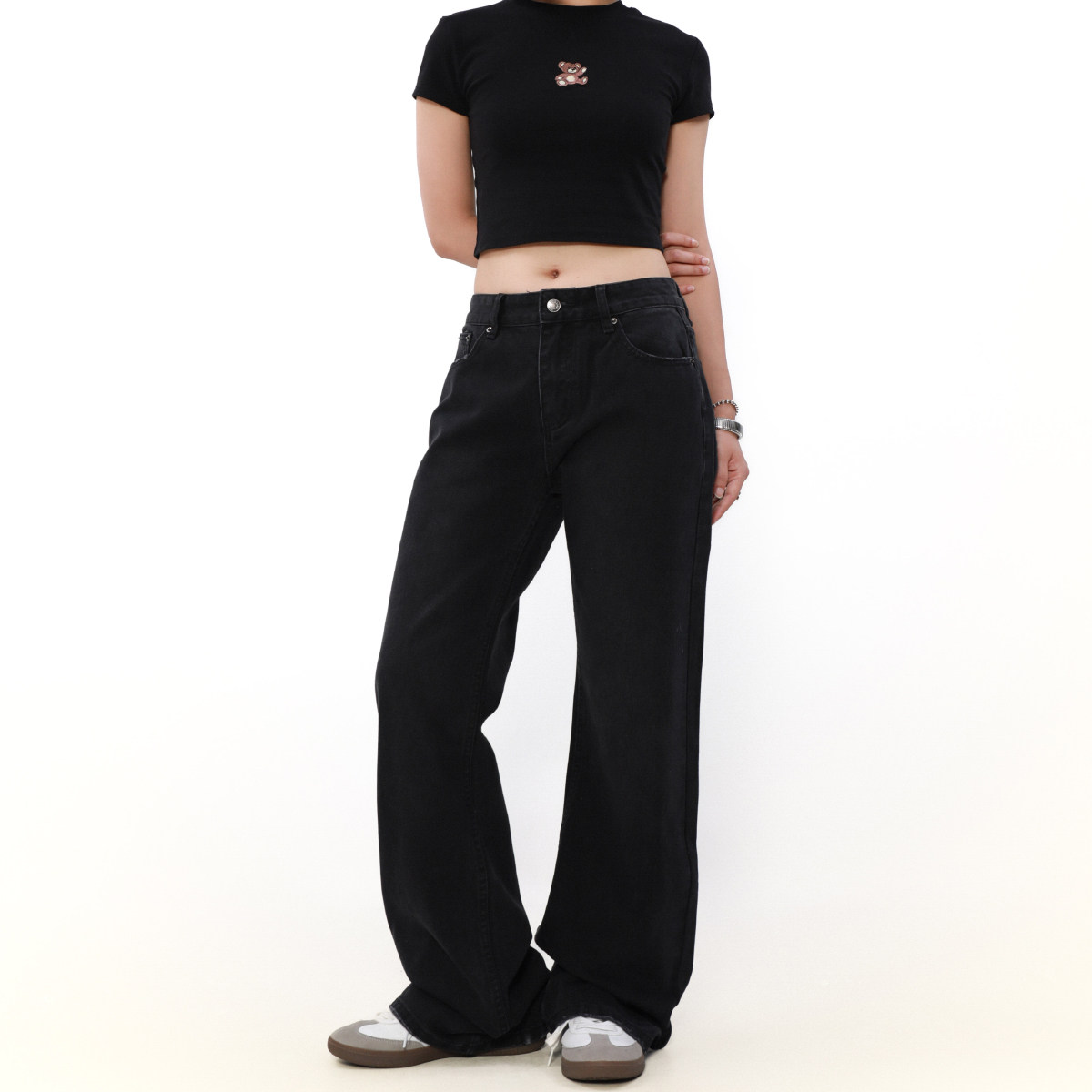 MRNEARLY美式复古微喇牛仔裤男女