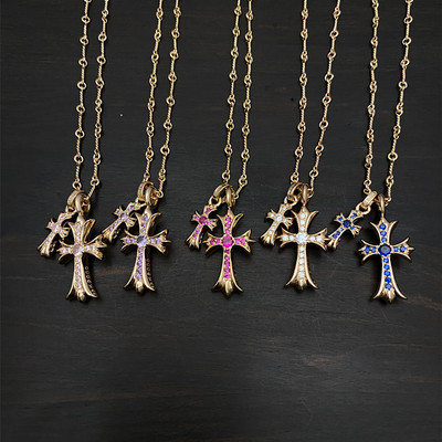 22k金镶钻babyfat大小十字吊坠架
