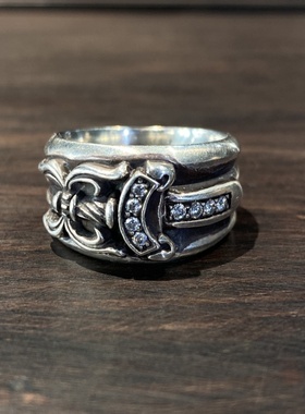 情侣款925纯银镶钻宝剑匕首戒指