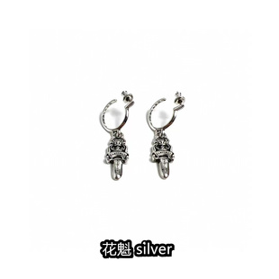 耳钉 925纯银做旧大十字宝剑耳环欧美复古潮流情侣款 花魁 silver