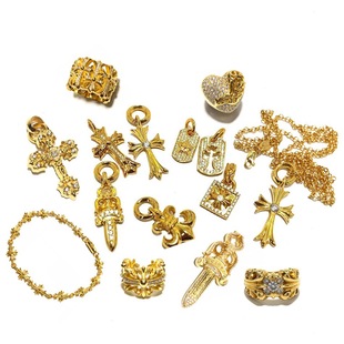 花魁 22k金双十字架军牌吊坠耳钉耳环真金真钻定制不支持退换慎拍