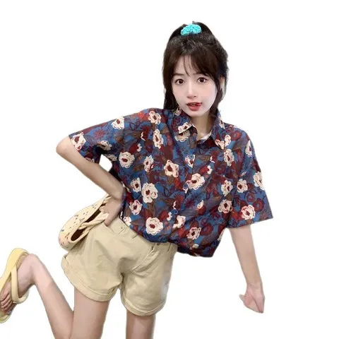 港味新款衬衣2025年法式艺术感上衣衬衫显瘦短袖女夏季设计感小众