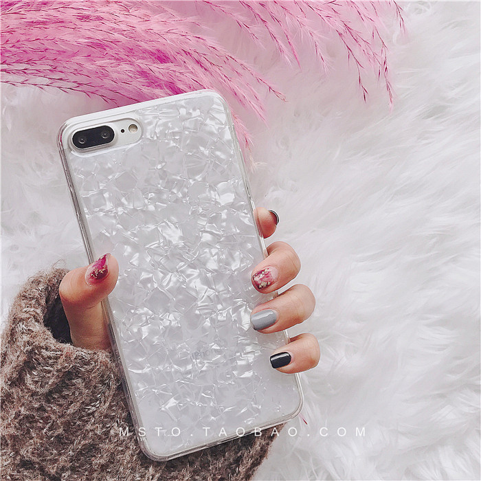 ¼òÔ¼ÆøÖʰ×É«±´Ä¸Æ»¹ûxÊÖ»ú¿ÇiPhone7plus/8/6/7µÎ½º±£»¤Ì×Å®¿î6s