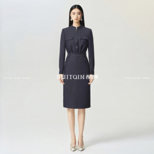 时尚 SUITQIN西装 裙女春夏干练气质职业套装 衬衫 通勤工作服 秦长袖