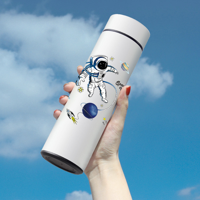 高颜值宇航员智能316不锈钢大容量保温杯男女学生儿童上学水杯子