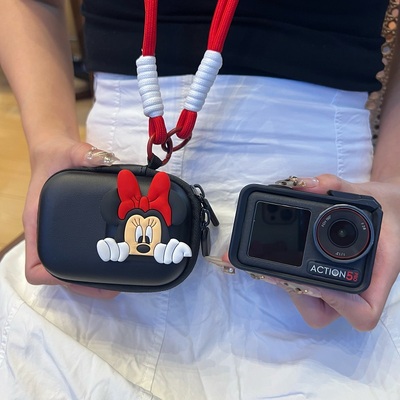 可爱米妮适用大疆action5pro/4/3收纳包影石360AcePro2运动相机包
