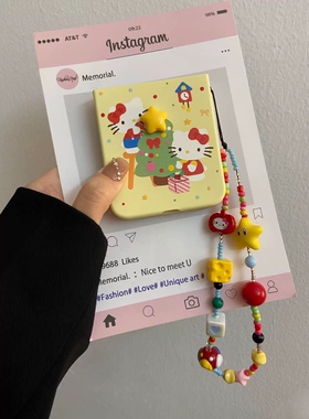 网红kt猫圣诞树适用华为Pura X折叠屏手机壳pocket小米mixflip三星zflip6手链OPPOFind N3Flip硬壳荣耀vivo女