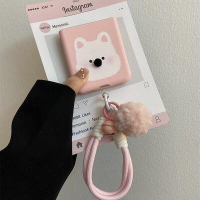 网红狗狗适用华为pocket2折叠屏手机壳vivoX Flip手绳三星zflip6肤感oppofindn3flip硬壳小米mixflip荣耀挂件