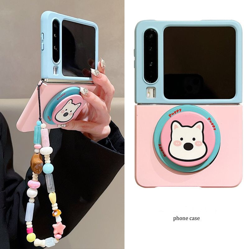可爱西高地磁吸支架适用华为Pura X折叠屏手机壳pocket2手链小米mixflip2三星zflip7OPPO FindN3Flip荣耀vivo