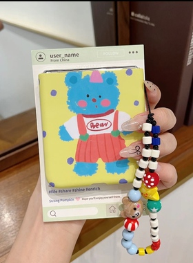 可爱蓝色小熊适用华为Pura X折叠屏手机壳pocket2硬壳小米mixflip三星zflip6手链OPPOFindN3Flip荣耀vivo女款