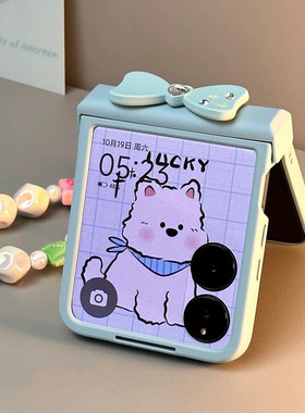 网红蓝色蝴蝶结适用华为Pura X折叠屏手机壳pocket2小米mixflip2三星zflip7手链OPPO FindN3Flip荣耀vivo女款