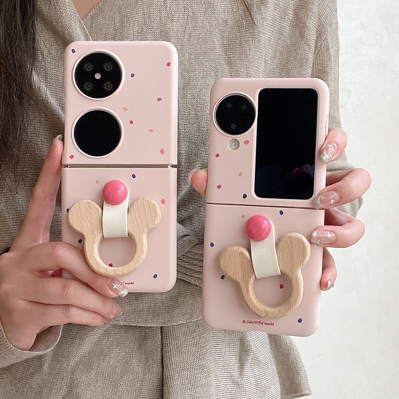 网红彩色波点适用华为Pura X折叠屏手机壳pocket小米mixflip三星zflip6米妮指环扣OPPOFind N3Flip荣耀vivo女