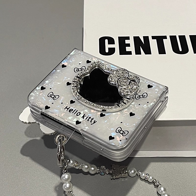 日韩闪钻蝴蝶结镜子适用华为Pura X折叠屏手机壳pocket2全包小米mixflip2三星zflip7OPPO FindN3Flip荣耀vivo